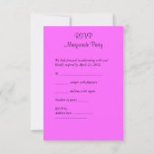 RSVP返信マスクブラックパープルピンクマルディグラ 出欠カード (裏面)