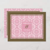 RSVP返信モダンカード：：ダマスクカラー9B 出欠カード (正面/裏面)