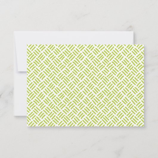 RSVP返信応答シンプルモダン黒はっきりしたライム 出欠カード (裏面)