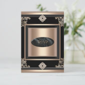 RSVP返信応答パーティーアールデコブラックコーヒー 出欠カード (スタンド正面)