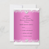 RSVP返信応答ピンクホワイトレースキンセアニェラ 出欠カード (裏面)