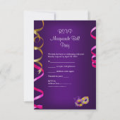 RSVP返信応答マスクシャンパンイエロー 出欠カード (裏面)