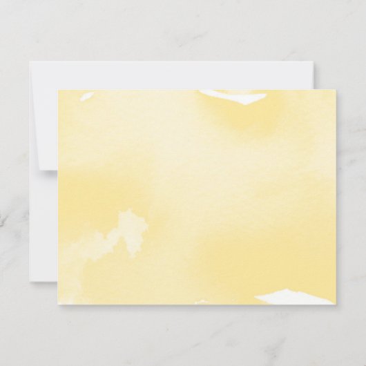 RSVP返信RESPONSE黄色の水色の食事の大きい 招待状 (裏面)