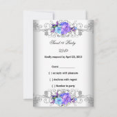 RSVP返信Sweet 16 16白い紫の花 出欠カード (裏面)