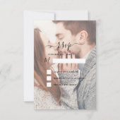 RSVP透明写真結婚とタイポグラフィ 招待状 (正面)