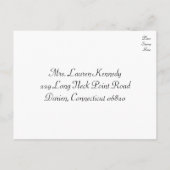 RSVP金ゴールドおよび黒フローラスワール応答 – メニューなし インビテーションポストカード (裏面)