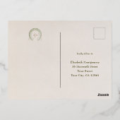 RSVP金ゴールドグリーンリプライヴィンテージアールヌーボーミュシャ 箔シーズンポストカード (裏面)