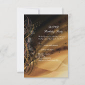 RSVP金ゴールドブラックバースデーパーティシャンパン 出欠カード (裏面)