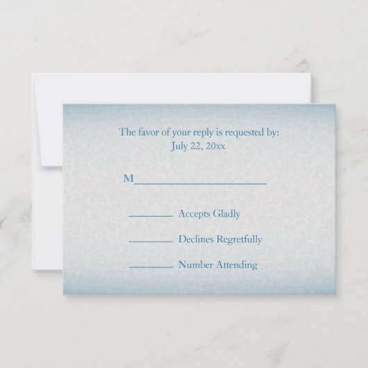 RSVP青モダン水色スプラッシュ 出欠カード (正面)
