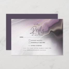 RSVP食事の選択 |プラムパープルエアブラシ大理石 出欠カード