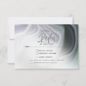 RSVP食事の選択 |埃っぽい翡翠と紫の抽象芸術 出欠カード (正面)