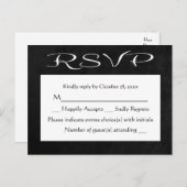 RSVP黒素朴と白の黒板(食事なし) インビテーションポストカード (正面/裏面)