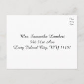 RSVP黒素朴と白の黒板(食事なし) インビテーションポストカード (裏面)