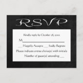 RSVP黒素朴と白の黒板（食事なし） インビテーションポストカード (正面)