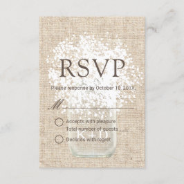 RSVP |のベビーの呼吸メーソンジャーの素朴な結婚式