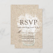 RSVP |のベビーの呼吸メーソンジャーの素朴な結婚式 (正面/裏面)
