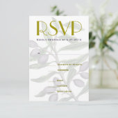 RSVP |の緑の紫色を結婚するオリーブの枝 (スタンド正面)