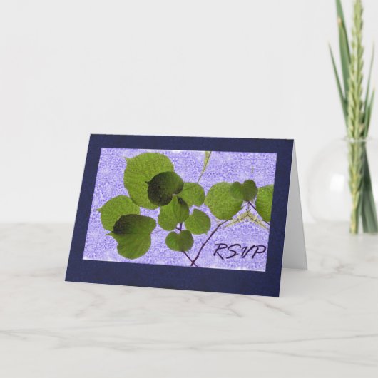 RSVP、または結婚Vow Renewal、葉、ブランチ 招待状 (正面)