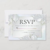 RSVP |アイスブルーパールきらめく 招待状 (正面)