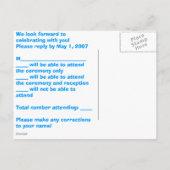 RSVP インビテーションポストカード (裏面)