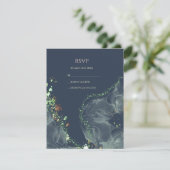 RSVP ウェディングカード エメラルドグリーン (スタンド正面)