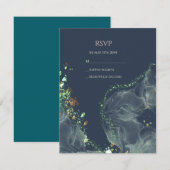 RSVP ウェディングカード エメラルドグリーン (正面/裏面)