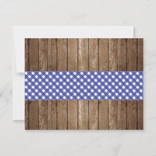 RSVP ウェディングカード 青チェック BBQ バーリアッ 招待状 (裏面)