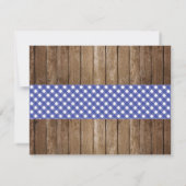 RSVP ウェディングカード 青チェック BBQ 麻の布 招待状 (裏面)