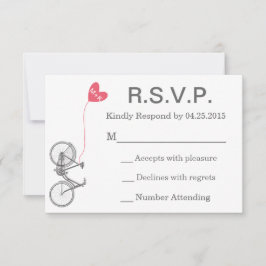 RSVP ウェディング インビテーション バイクとハート