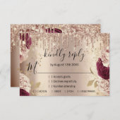 RSVP ウェディング グリッター ブライダル ローズゴールド リース ドリップス (正面/裏面)