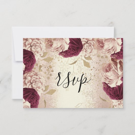 RSVP ウェディング グリッター ブライダル ローズゴールド リース フローラ (裏面)