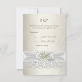 RSVP ウェディング スワン 白 パール レース ダマスク (裏面)
