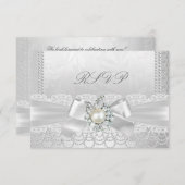 RSVP ウェディング ホワイトパールレース ダマスク ダイヤモンド (正面/裏面)