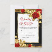 RSVP ウェディング 赤と金のバラ 黒金 写真 (正面)