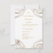 RSVP エレガントな結婚式 白クリーム色のスワンセット (裏面)