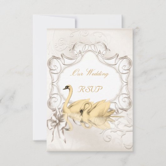 RSVP エレガントな結婚式 白金 クリーム スワンセット (正面)