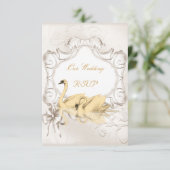 RSVP エレガントな結婚式 白金 クリーム スワンセット (スタンド正面)