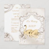 RSVP エレガントな結婚式 白金 クリーム スワンセット (正面/裏面)