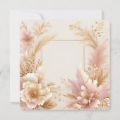 「RSVP ゴールドの花柄ダマスク・ブライダルシャワー」 招待状 (裏面)