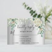 RSVP シルバーの輝き ウェディング ブライダル ミントグリーンのドリップス (スタンド正面)