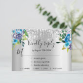 RSVP シルバー ウェディング グリッター ブライダル ネイビー VIP ドリップス (スタンド正面)