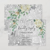 RSVP シルバー ウェディング グリッター ブライダル ミント グリッター (正面/裏面)