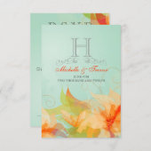 RSVP -スタイリッシュな花柄の抽象芸術の結婚式招待状 (正面/裏面)