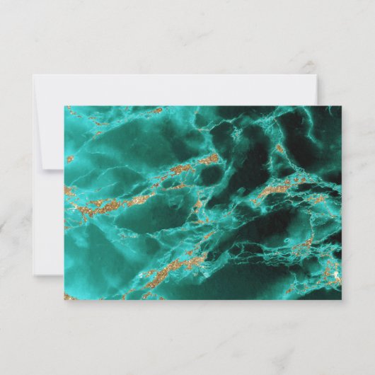 RSVP |ターコイズの水彩Geode BarefootBride™ (裏面)