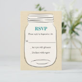 RSVP -ティール（緑がかった色） --を結婚するメーソンジャー (スタンド正面)