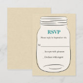 RSVP -ティール（緑がかった色） --を結婚するメーソンジャー (正面/裏面)