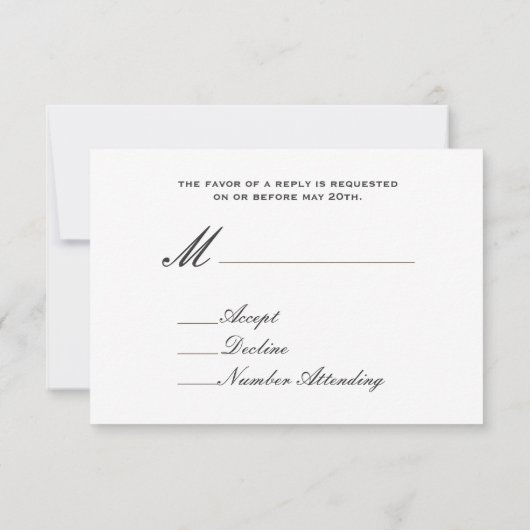 RSVP -デイジー及びピンクの花束--を結婚する干し草 (裏面)