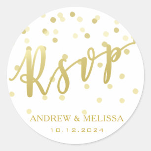 RSVP フェイク金ゴールドブラシスク結婚リプトのシール ラウンドシール