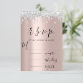 RSVP ブラック ホワイト ローズ シルバー ドリップ ウェディング (スタンド正面)