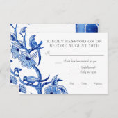 RSVP ブルー シノワズリー アジアン フローラル ウォーターカラー (正面/裏面)